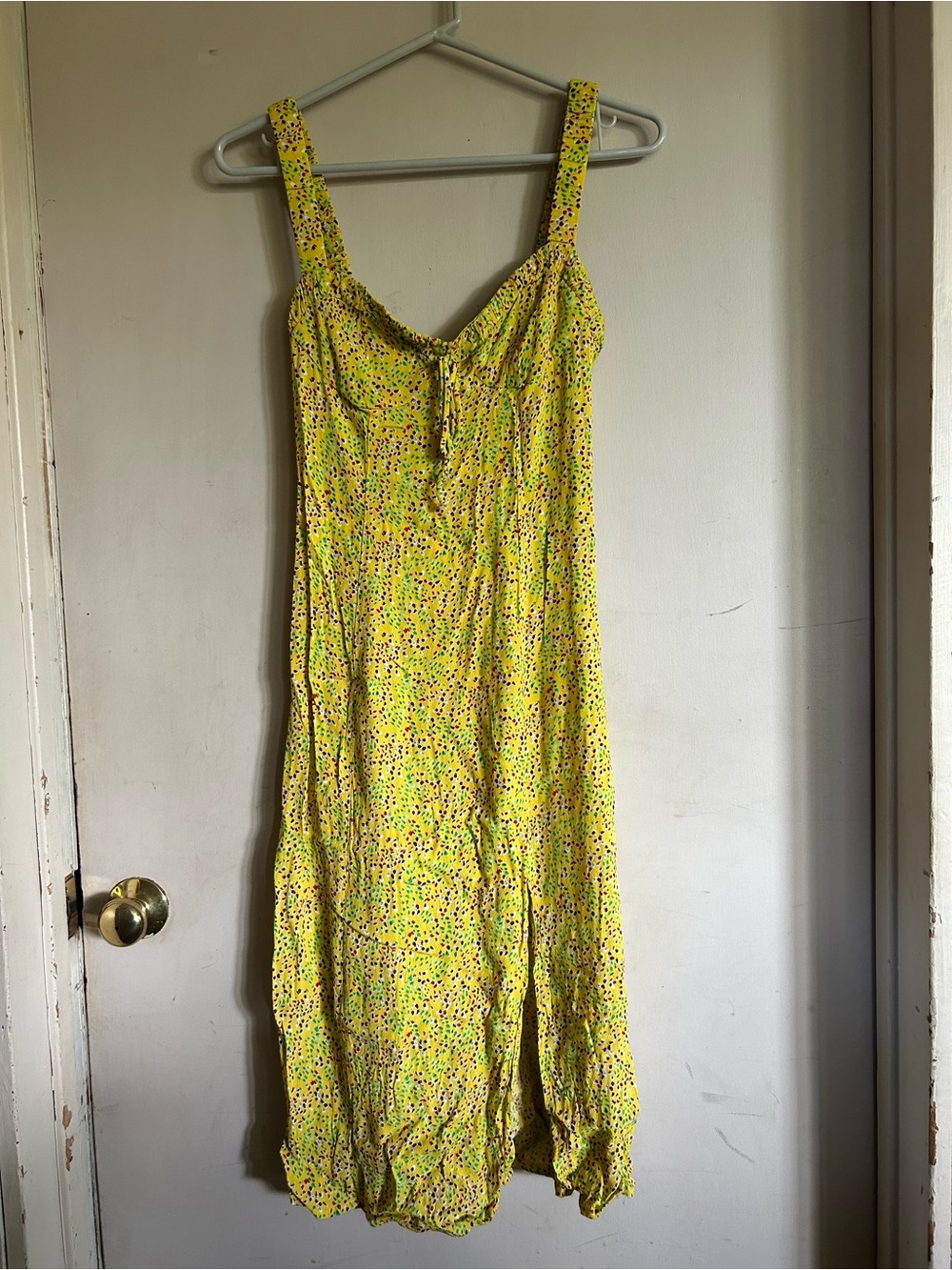 Olivaceous Yellow Floral Summer Dress
